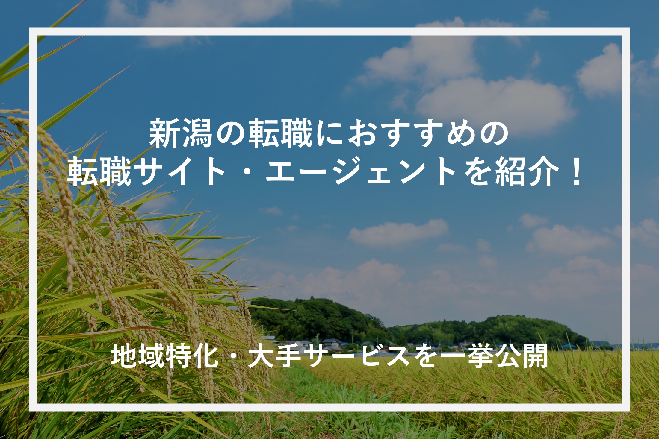 新潟の転職におすすめの転職サイト・エージェントを紹介！地域特化・大手サービスを一挙公開